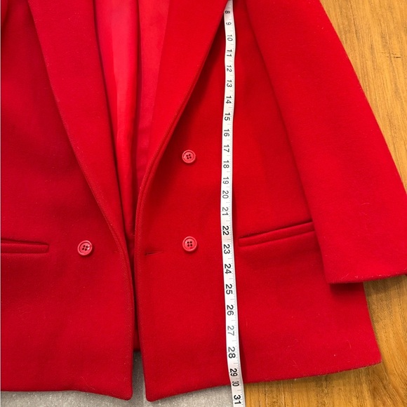 ELLIOTT LAUREN Vintage Red Wool Double Breasted Blazer Jacket Size 12 - Picture 9 of 9